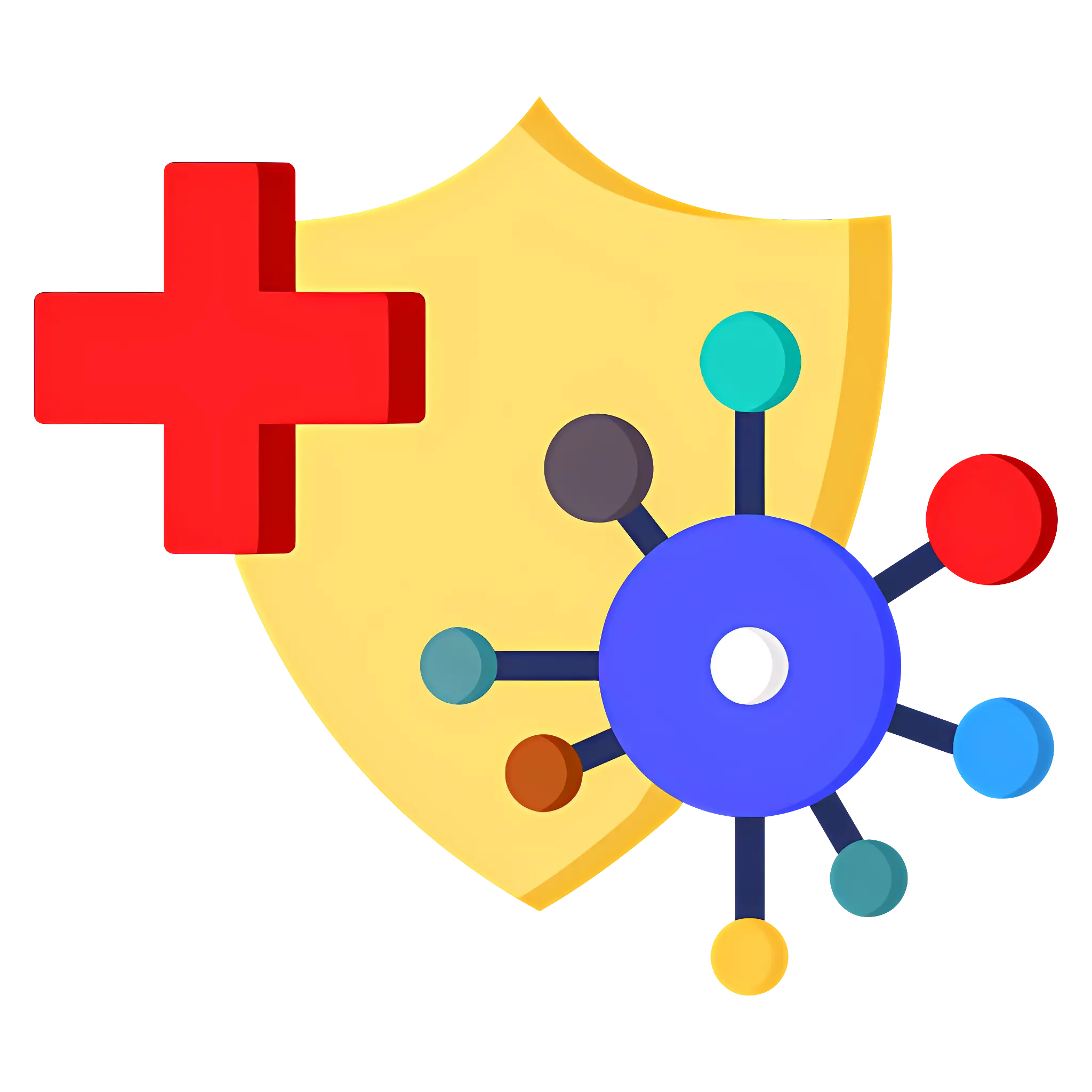 Shield with Cross and Molecules for Health Protection