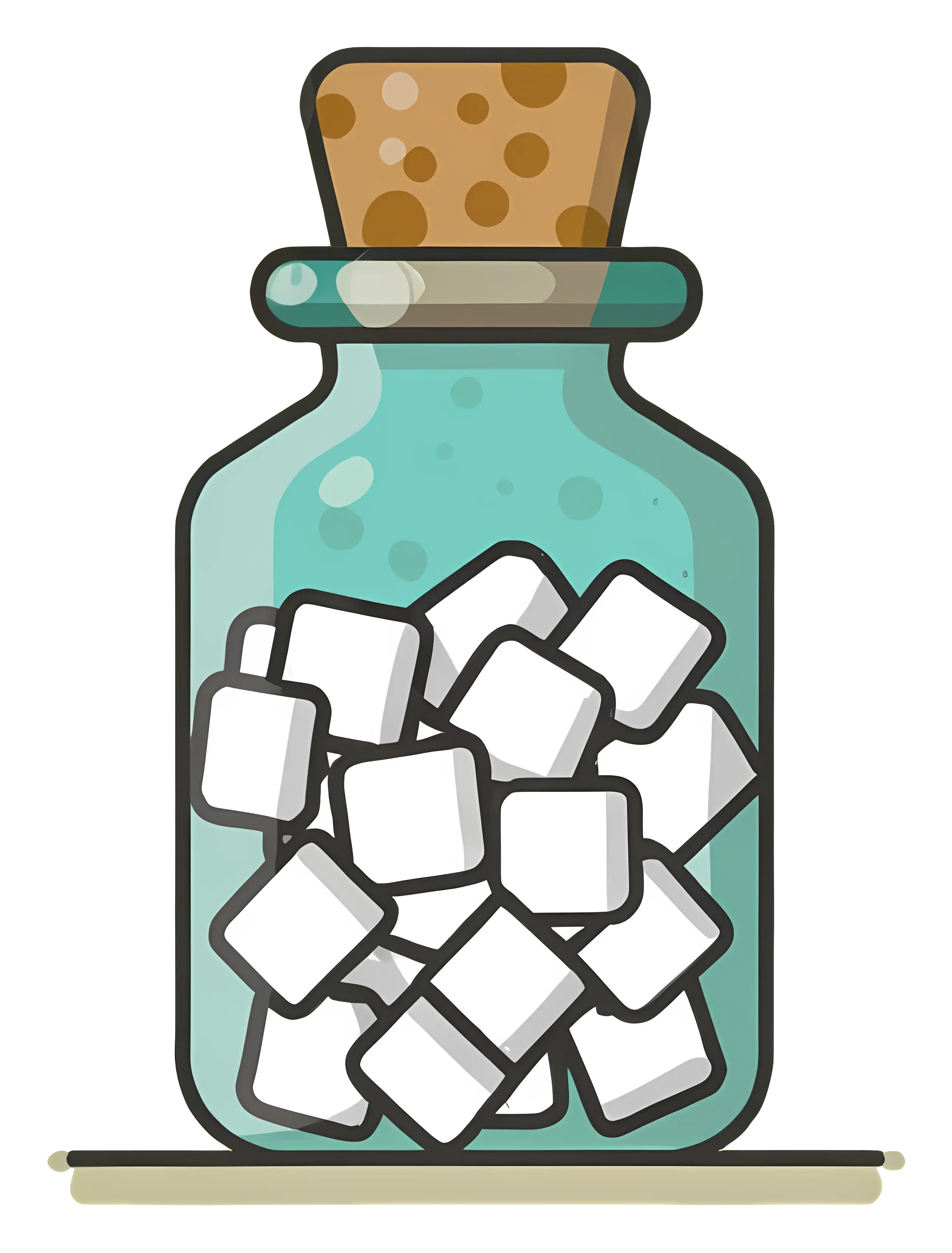 Jar of Sugar Cubes with Cork Lid