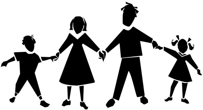 Silhouette of a Happy Family Holding Hands