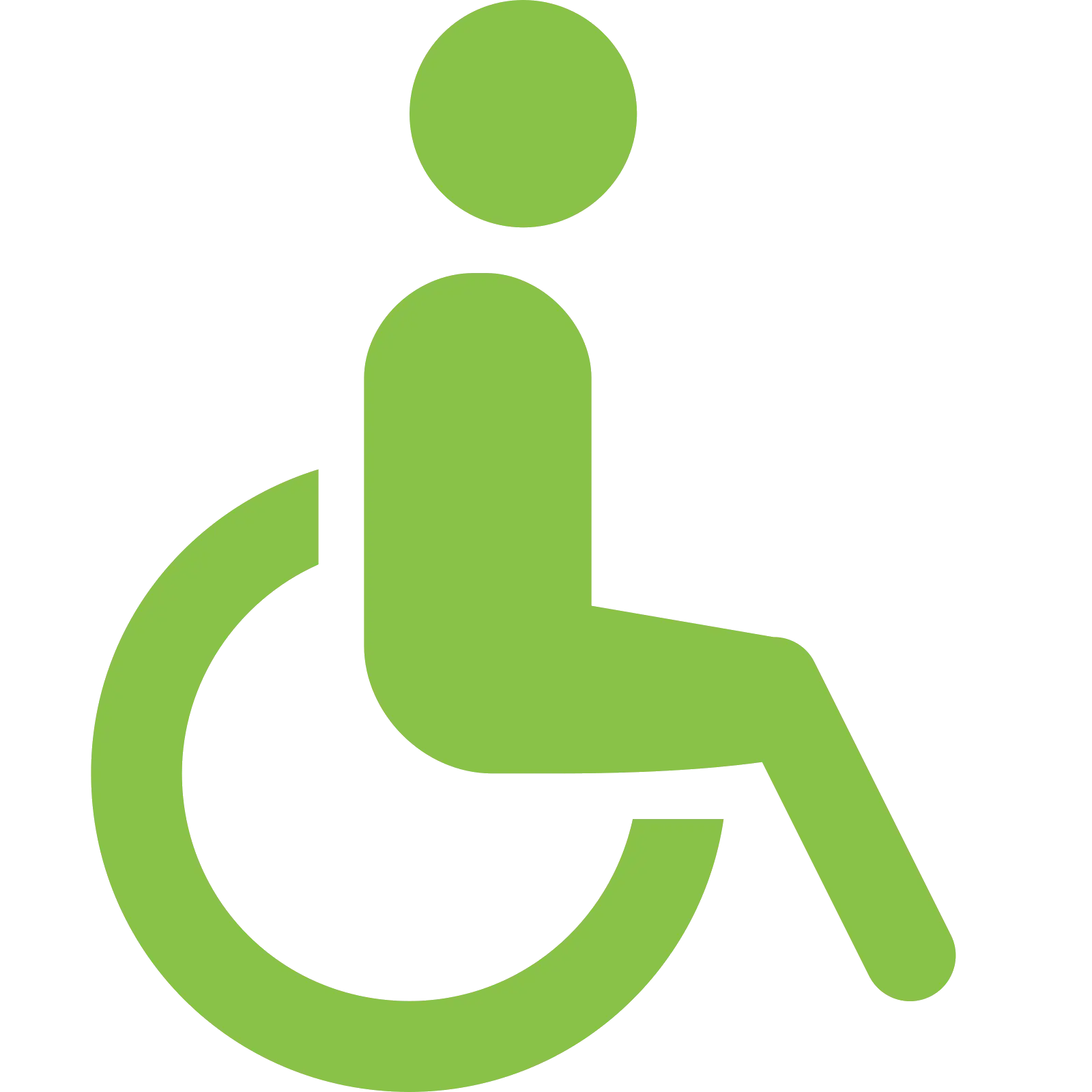 Green Wheelchair Icon for Accessibility