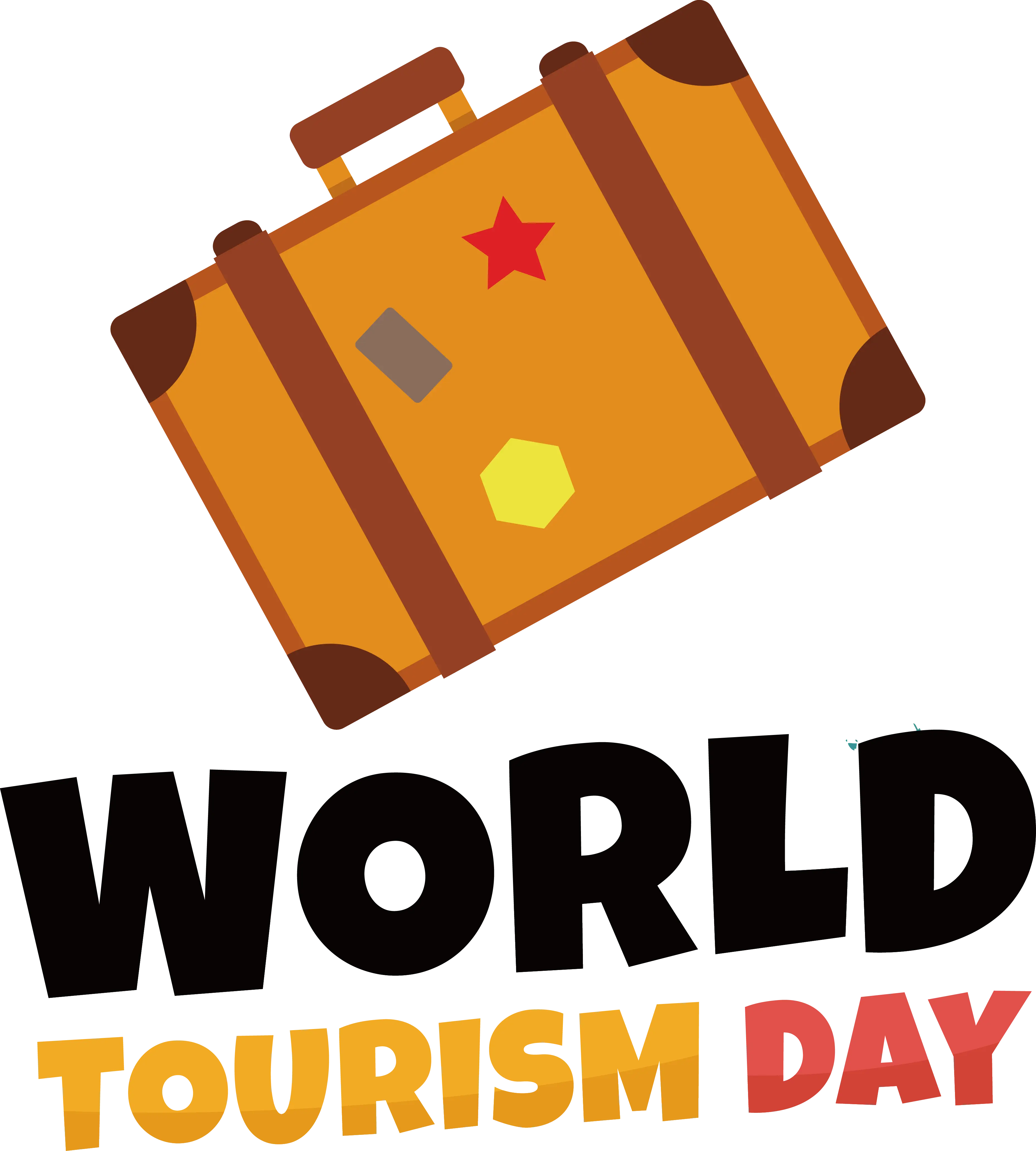 Brown Suitcase Illustration for World Tourism Day