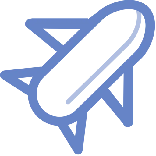 Minimalist Blue Airplane Icon
