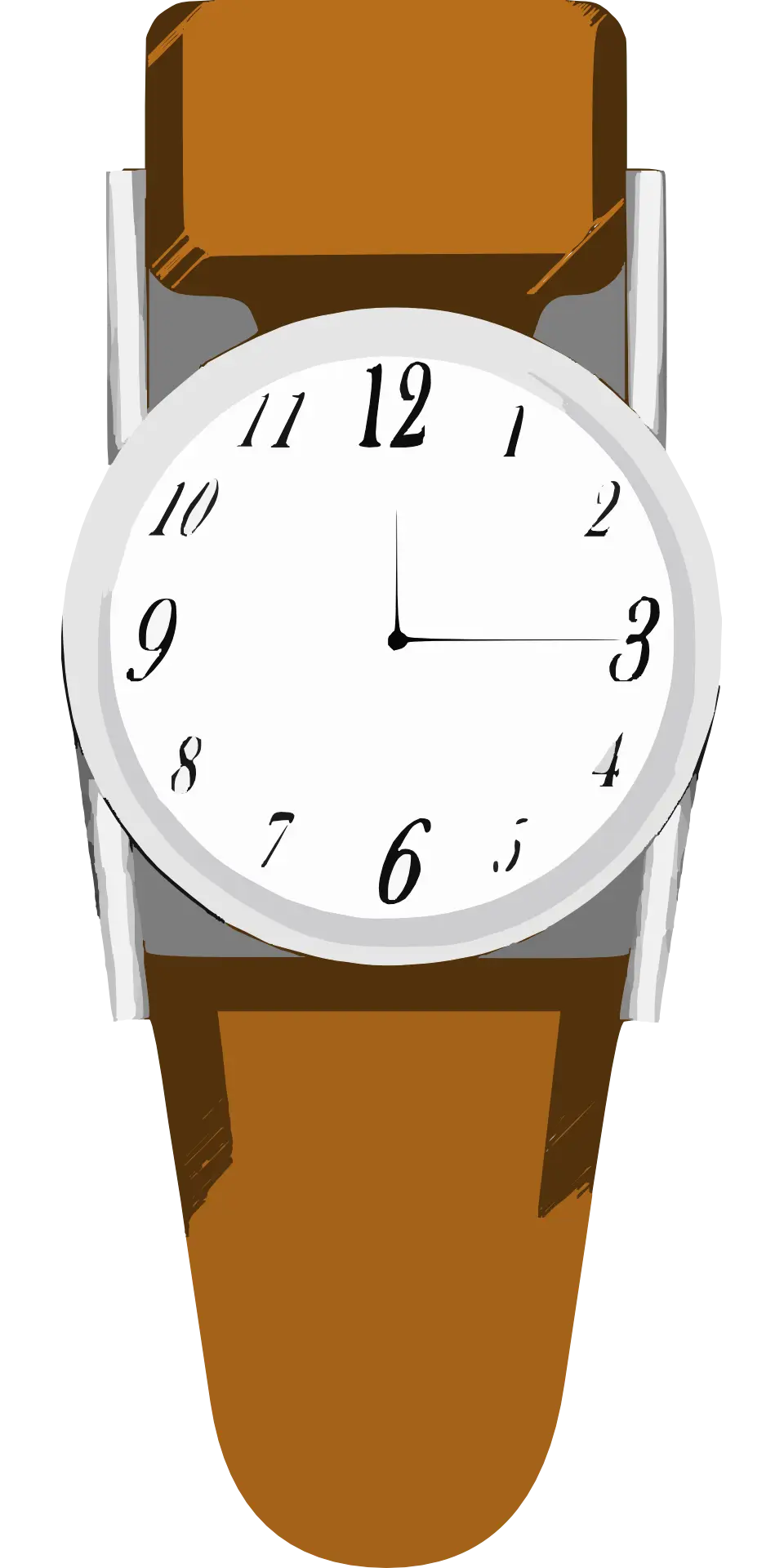 Wristwatch with Brown Strap Illustration