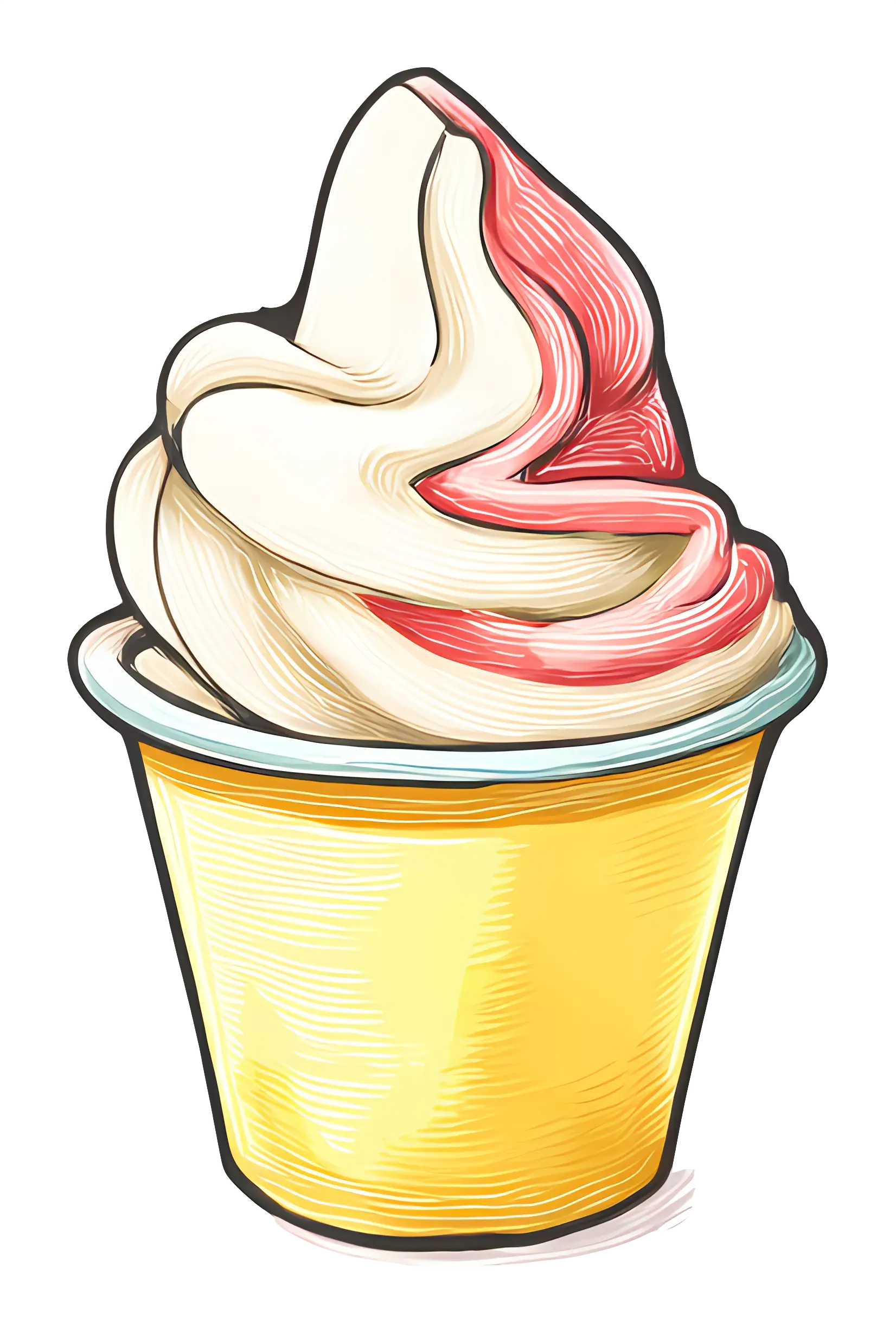 Swirled Ice Cream in Red Cup