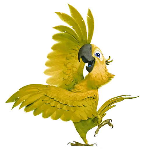 Yellow Parrot Cartoon Illustration