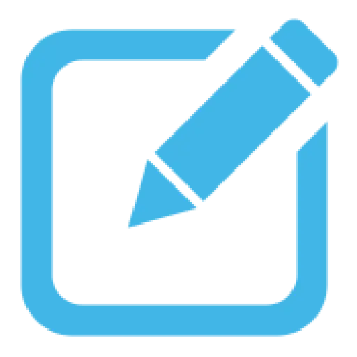 Light Blue Pencil Icon for Editing