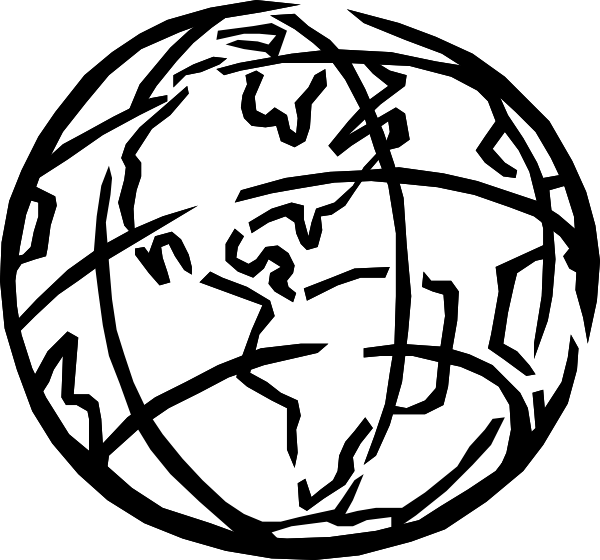 Minimalist World Map Sketch Icon