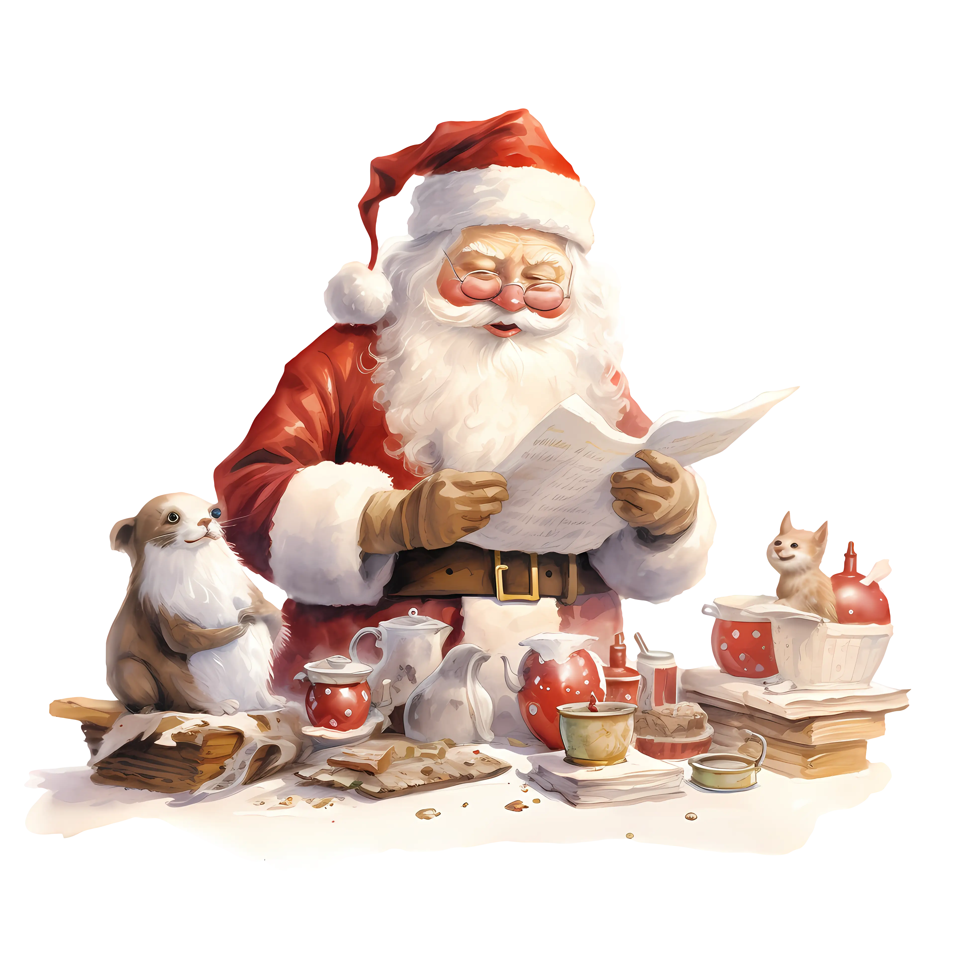 Santa Claus Reading a List