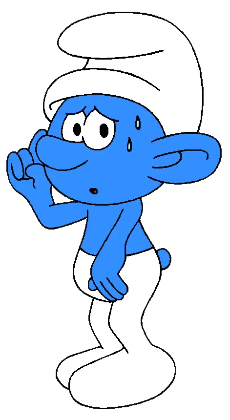 Sweating Smurf Cartoon Character