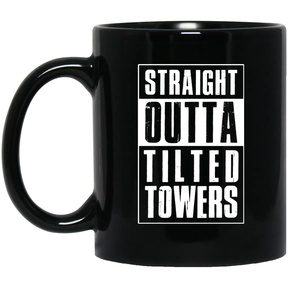 Black Coffee Mug with Text
