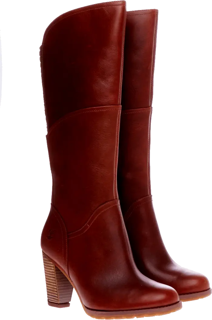 Elegant Brown Leather High Boots