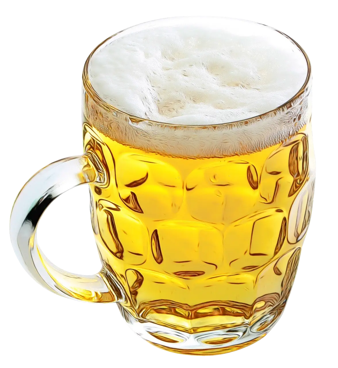 Foamy Beer in a Glass Mug