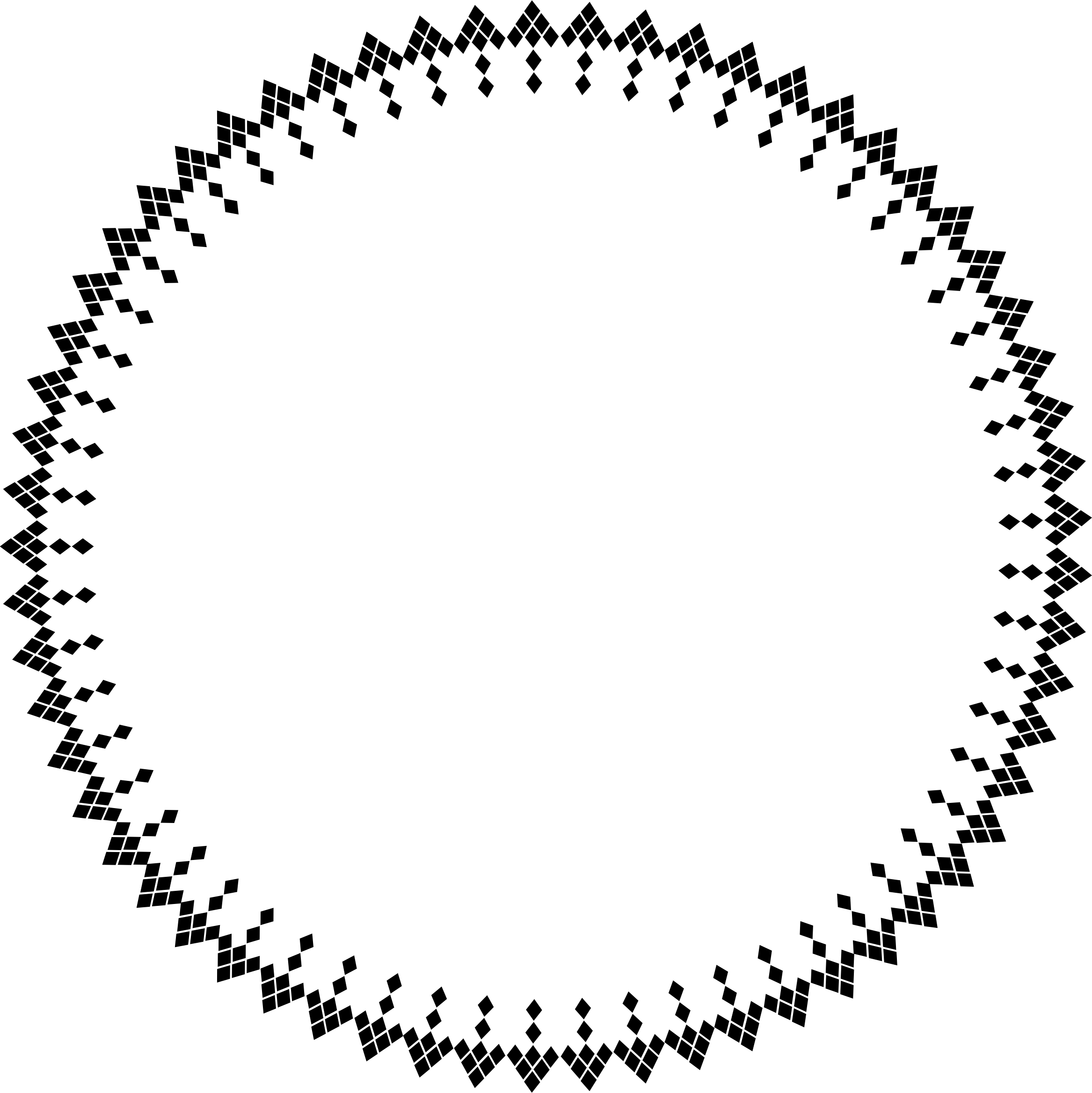 Black Circular Frame with Geometric Pattern