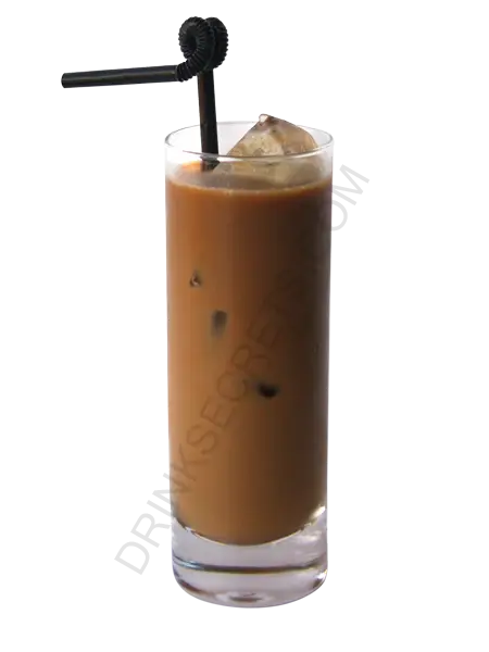 Iced Coffee in Glass with Straw