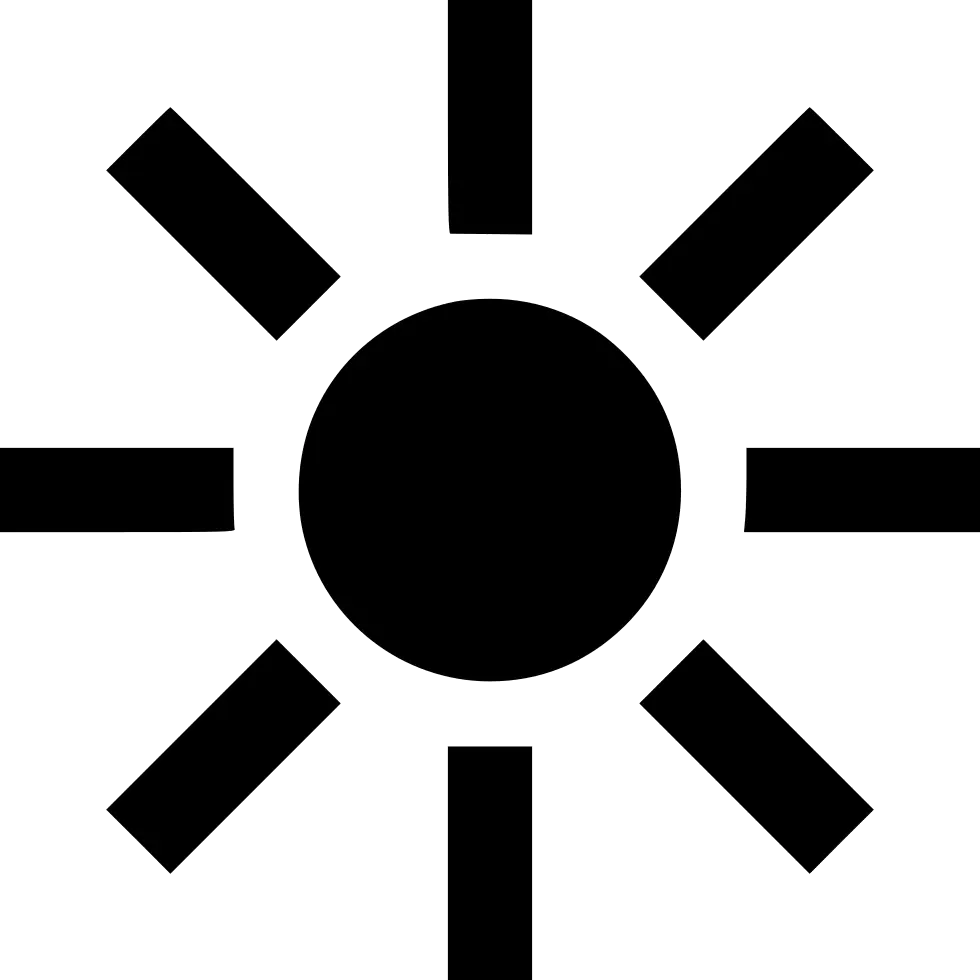 Black Sun Icon Graphic Symbol