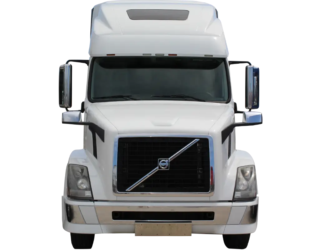 Front View of White Truck for Transportation
