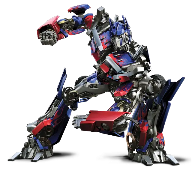 Red and Blue Metallic Robot in Action Pose