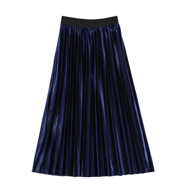 Navy Blue Pleated Skirt
