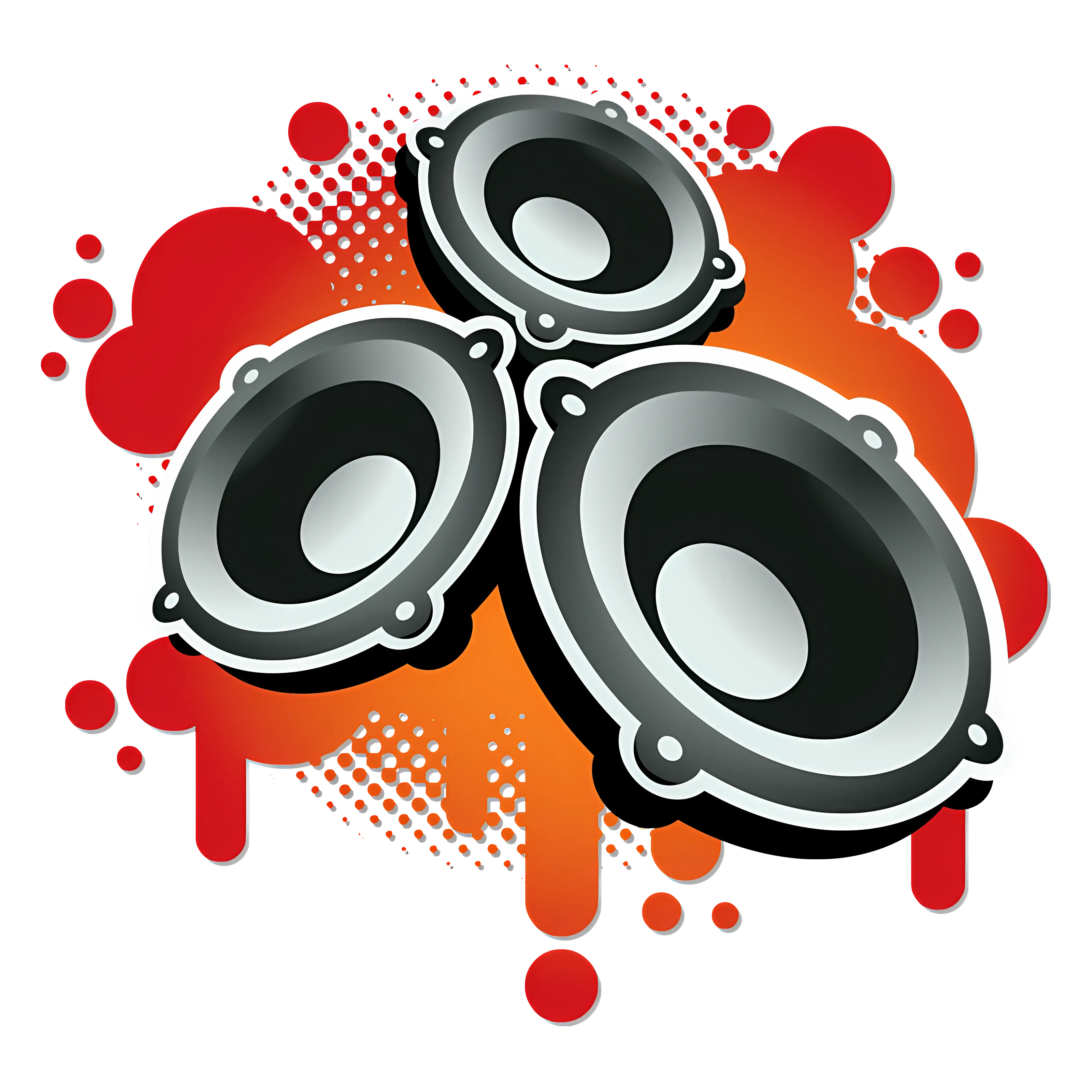 Graphic Speakers with Red Background