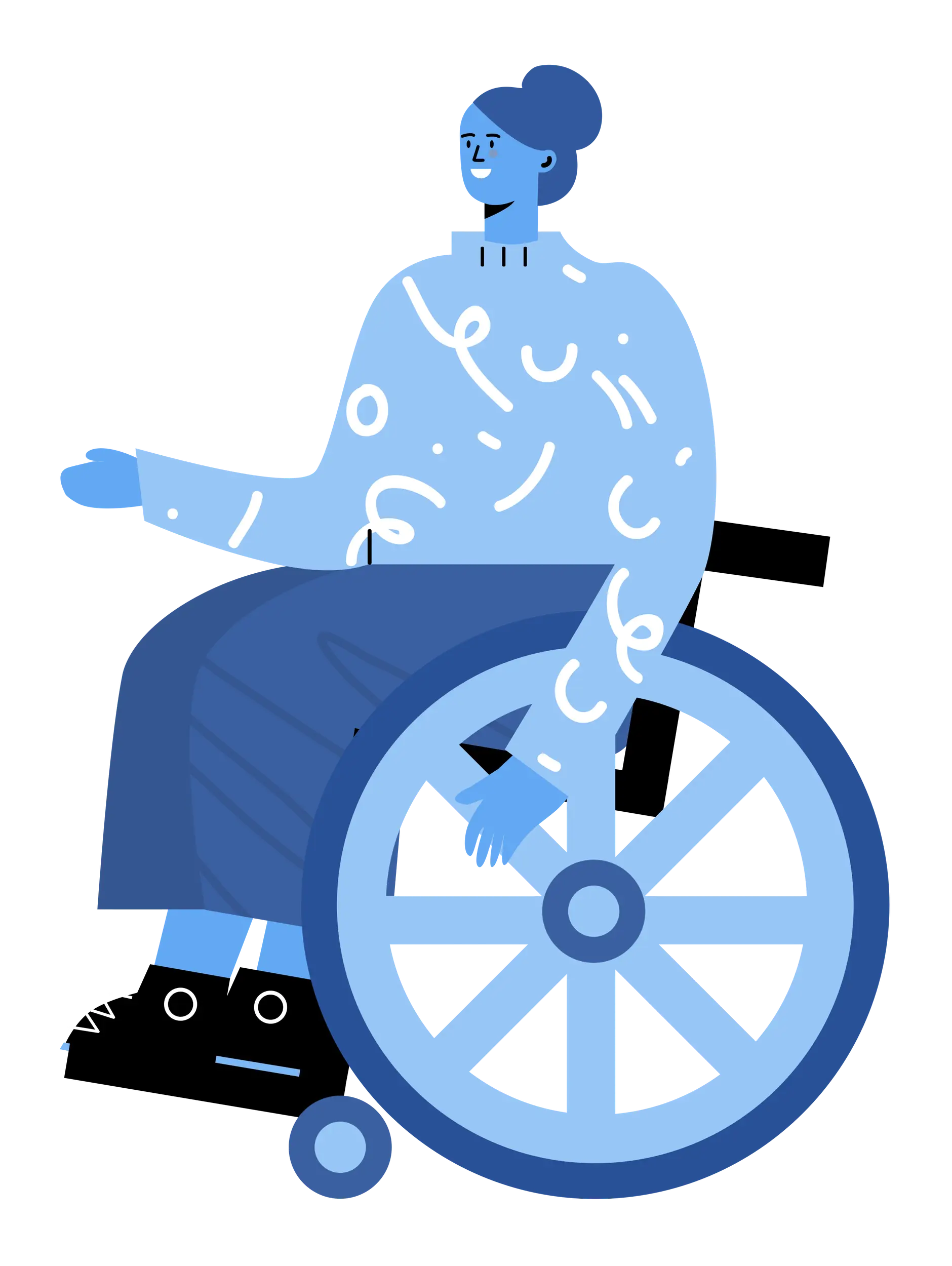 Woman in Wheelchair Illustration