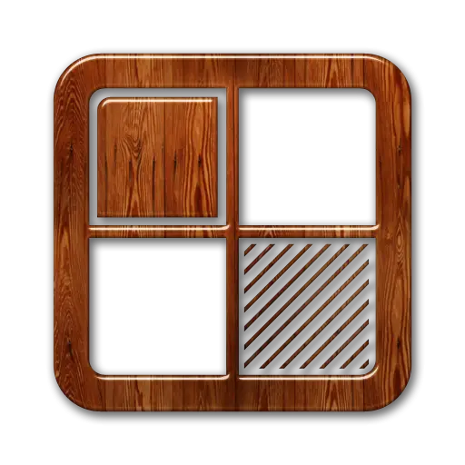 Wooden Grid Icon with Texture