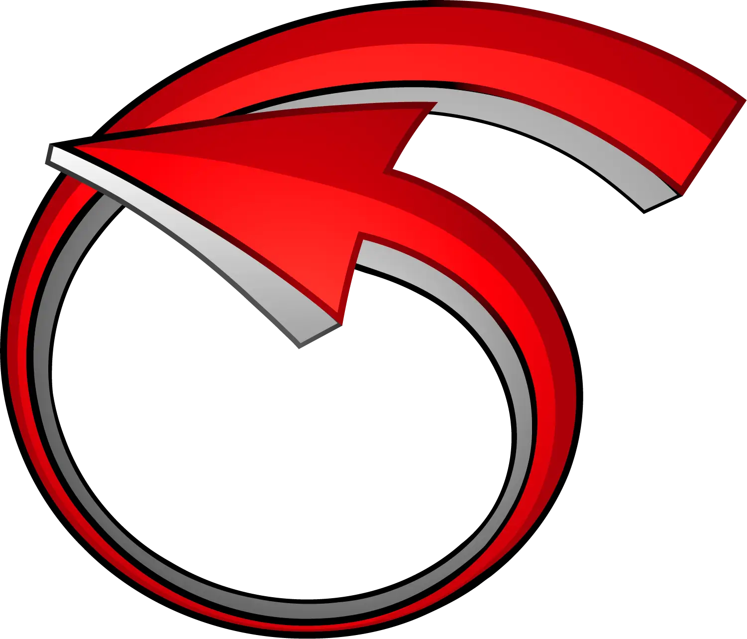 Curved Red Arrow Symbol
