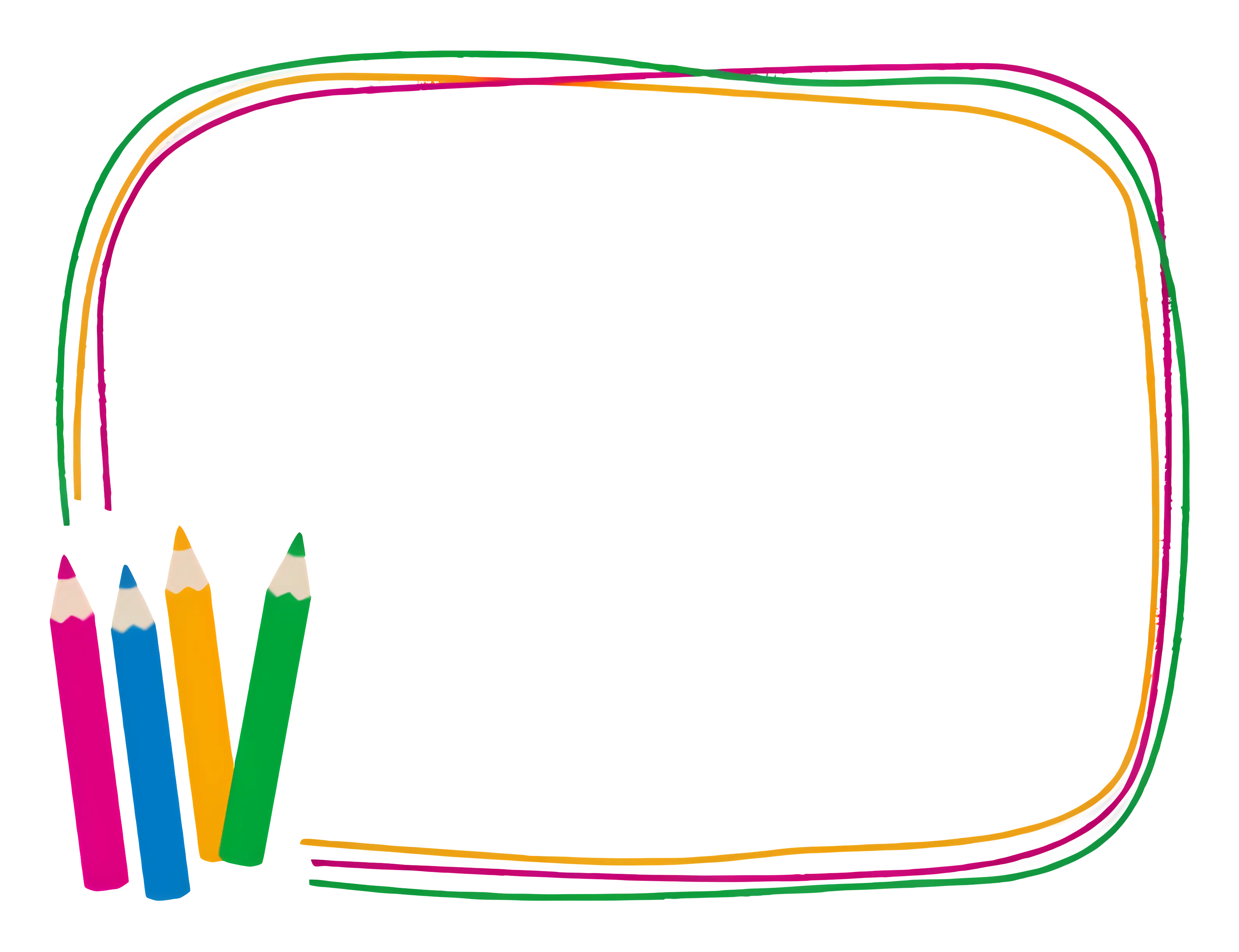 Colorful Pencils with Drawing Frame