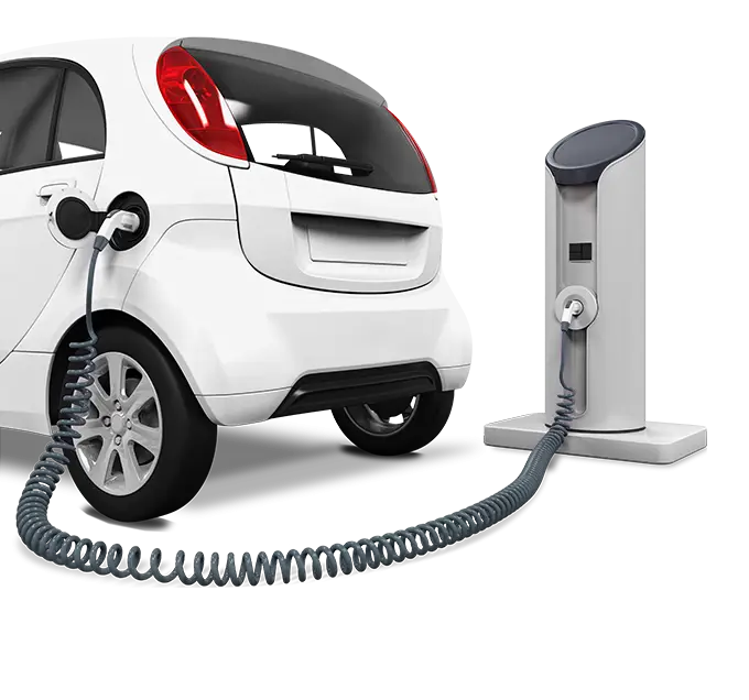 Electric Car with Charging Station