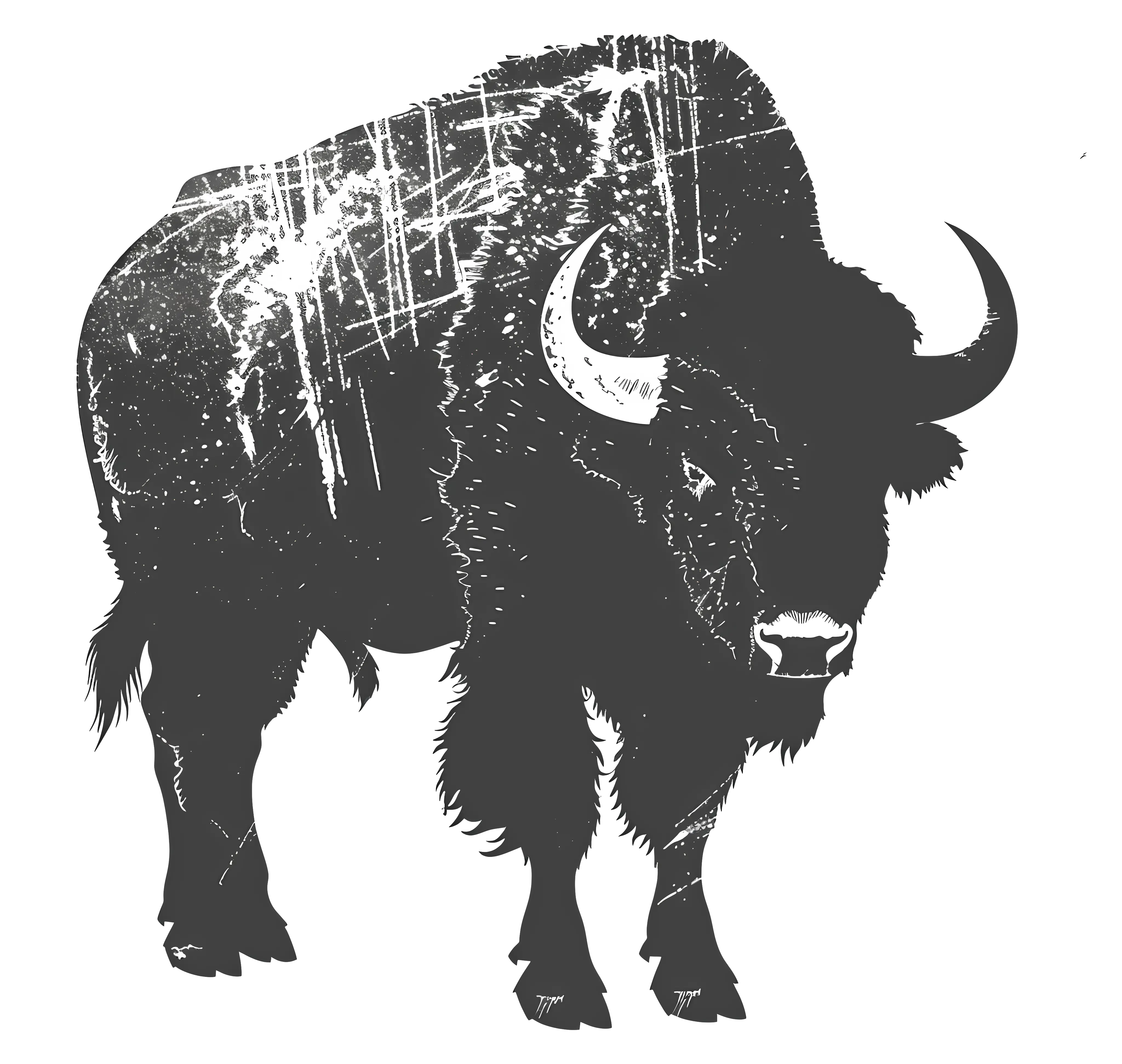 Buffalo silhouette illustration