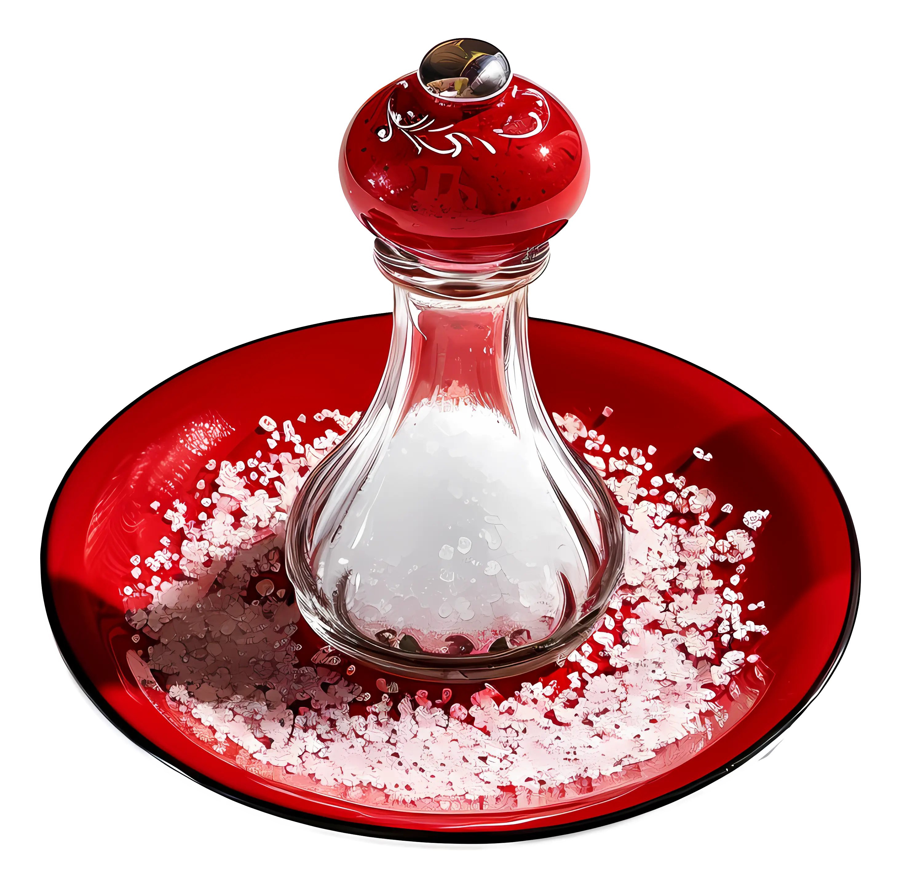 Salt Shaker on Red Plate