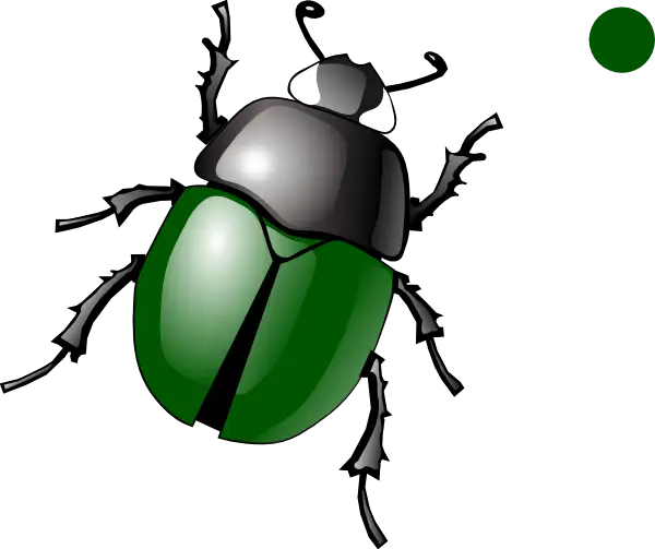 Cartoon Green Beetle Clipart Illustration
