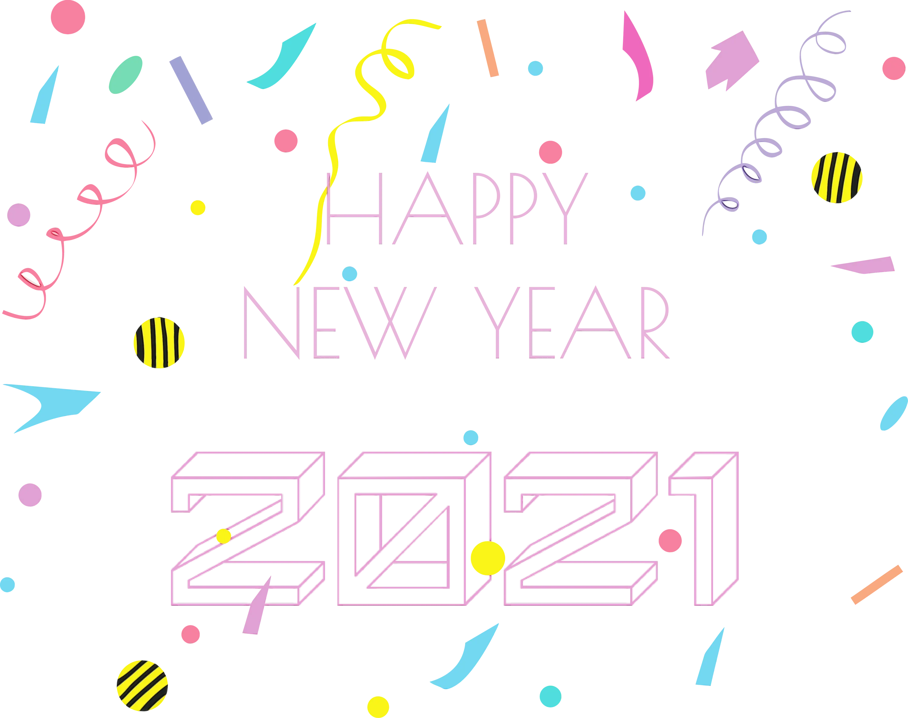 Happy New Year 2021 Festive Typography