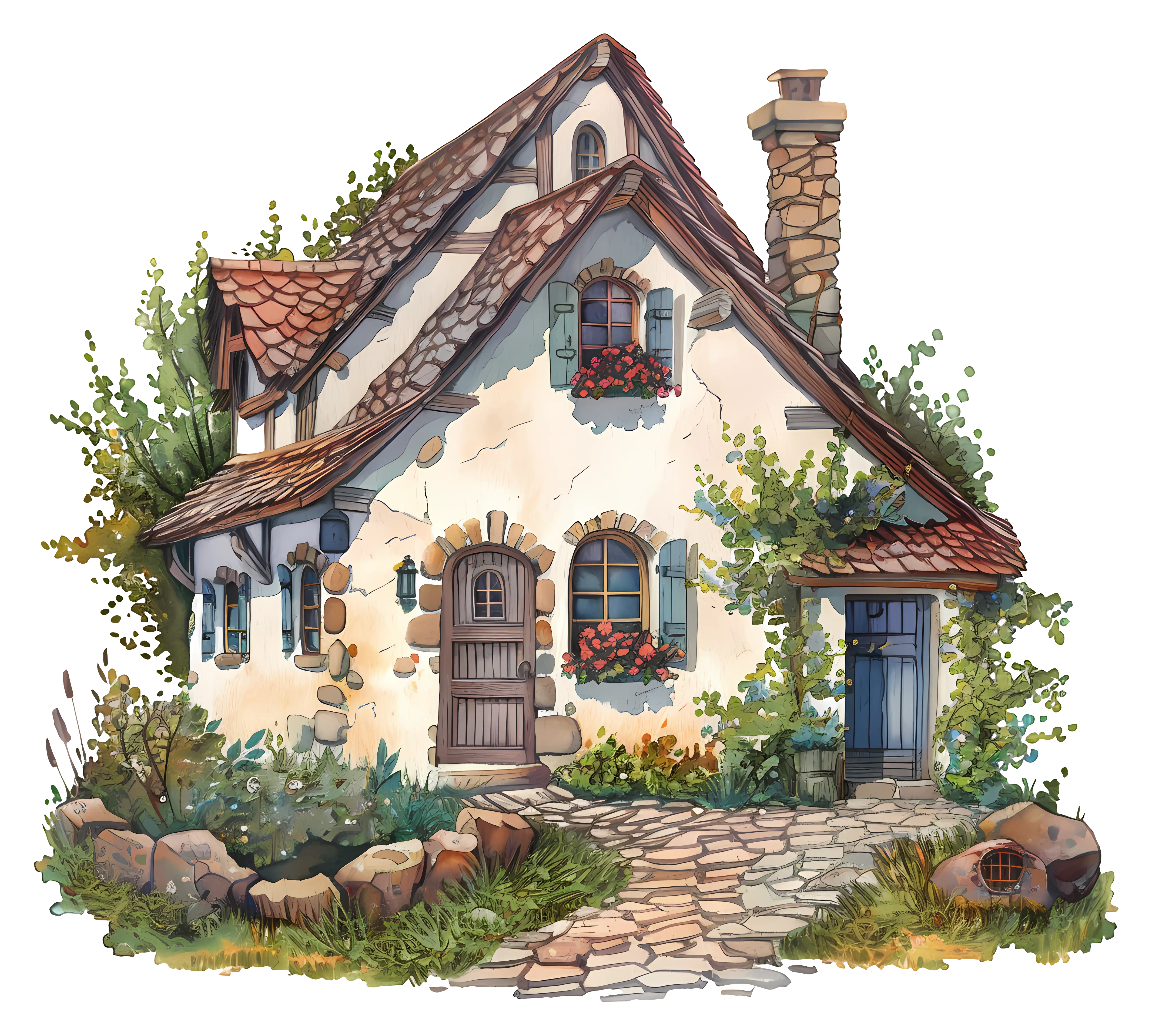 Storybook Cottage with Garden Setting