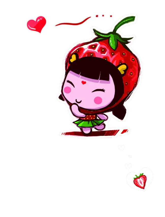 Strawberry Girl Cartoon Character