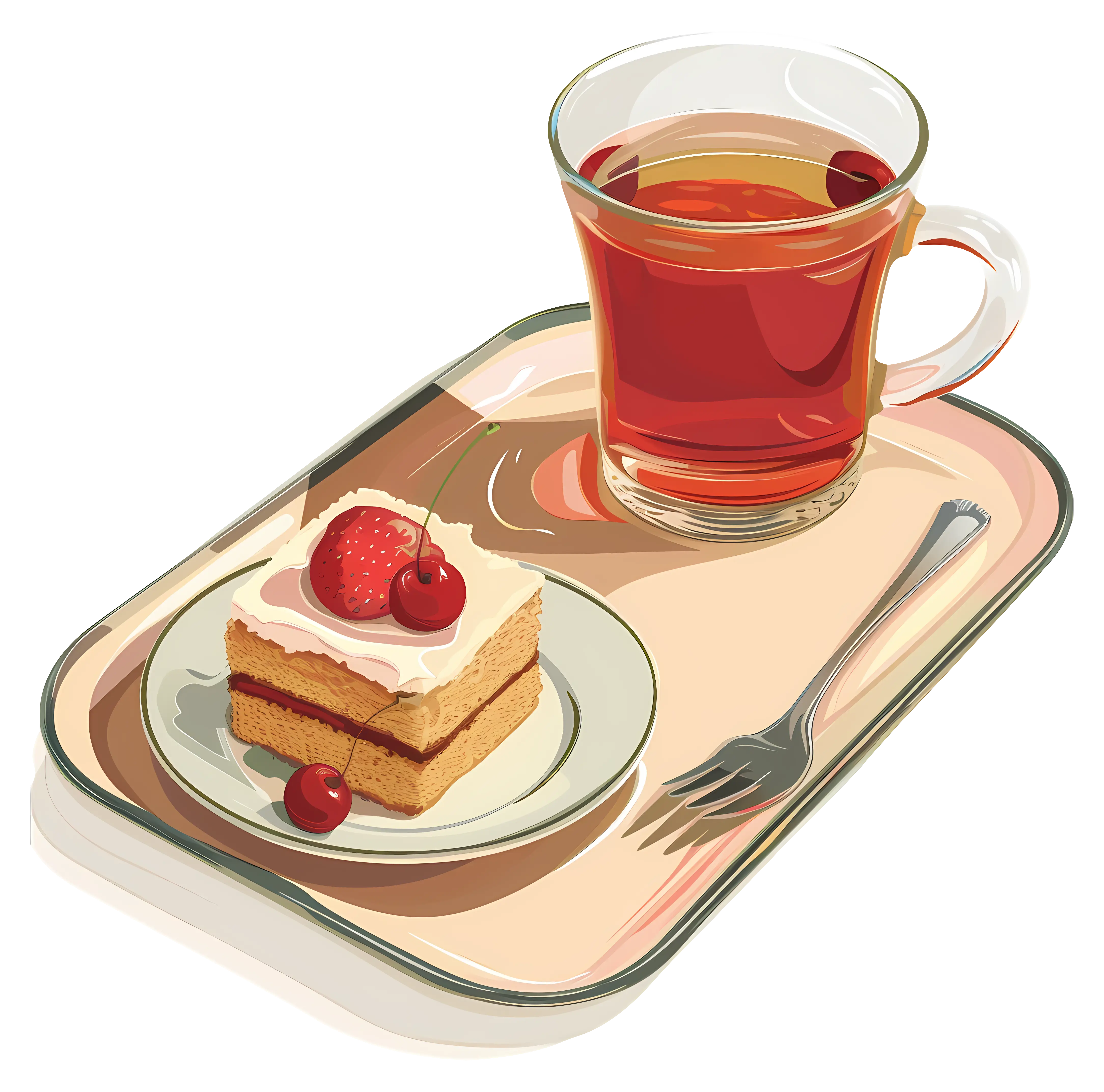 Tea and Cake on Tray