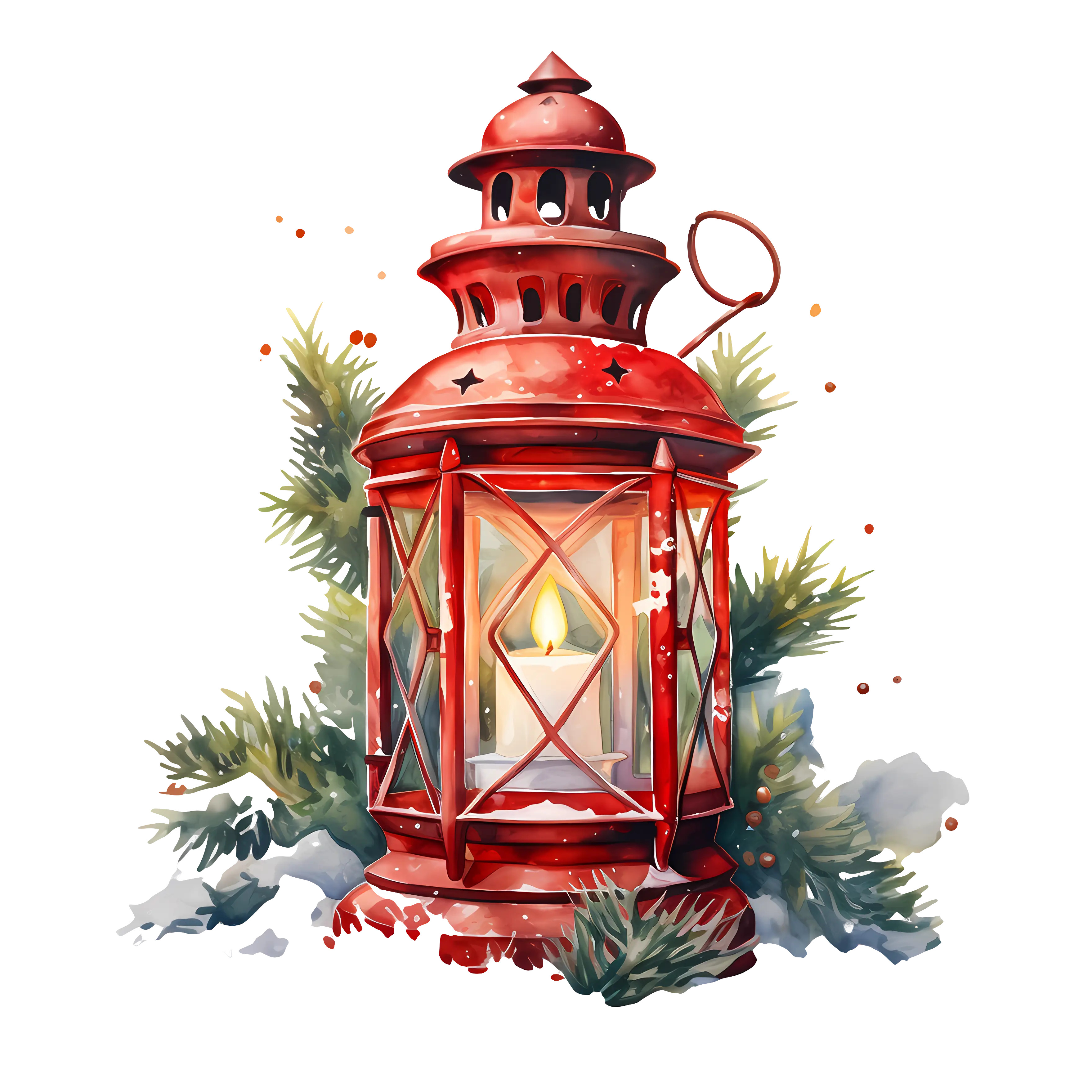 Red Lantern for Christmas Decoration