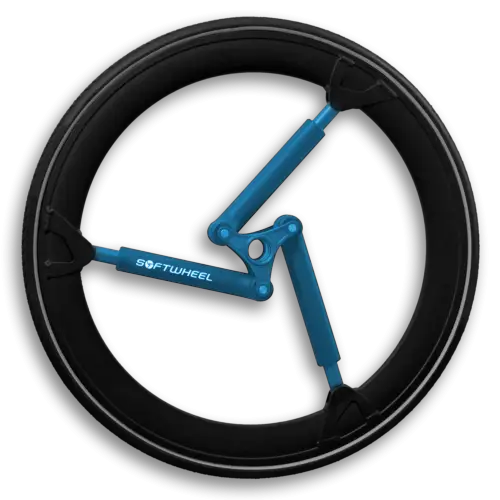 Futuristic Wheel with Blue Technological Design