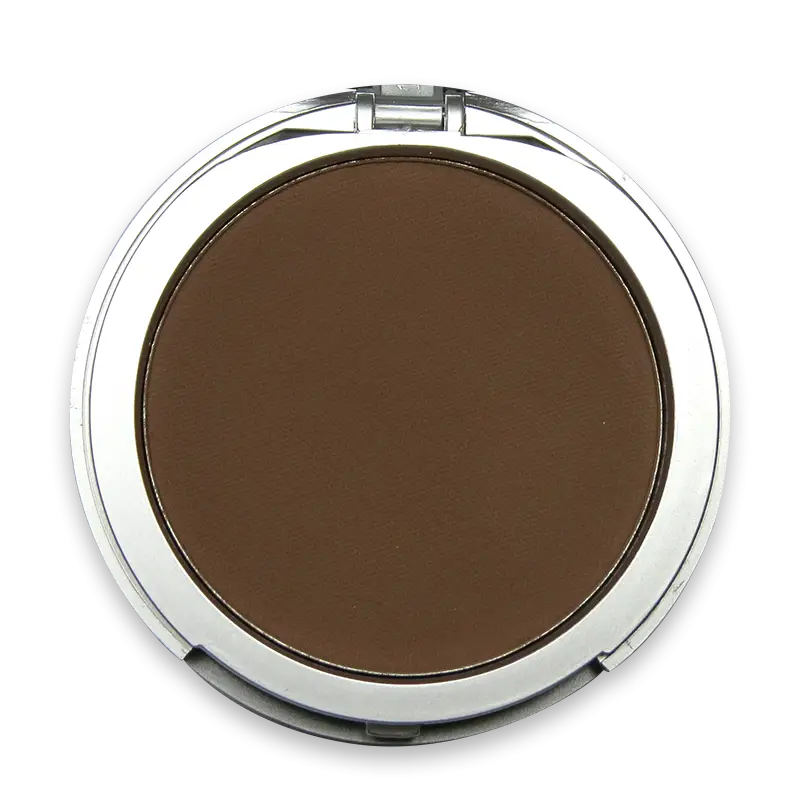 Brown Circular Compact Powder Case