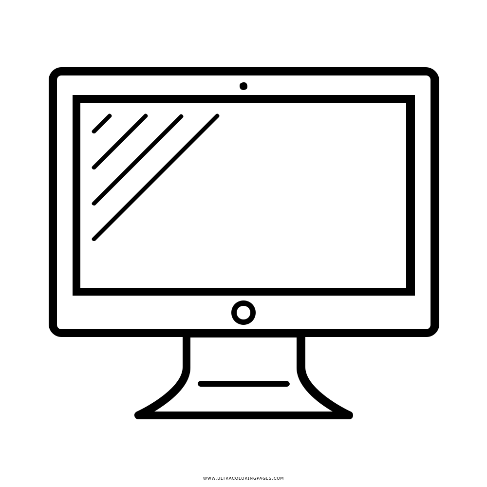 Desktop Computer Line Art Illustration
