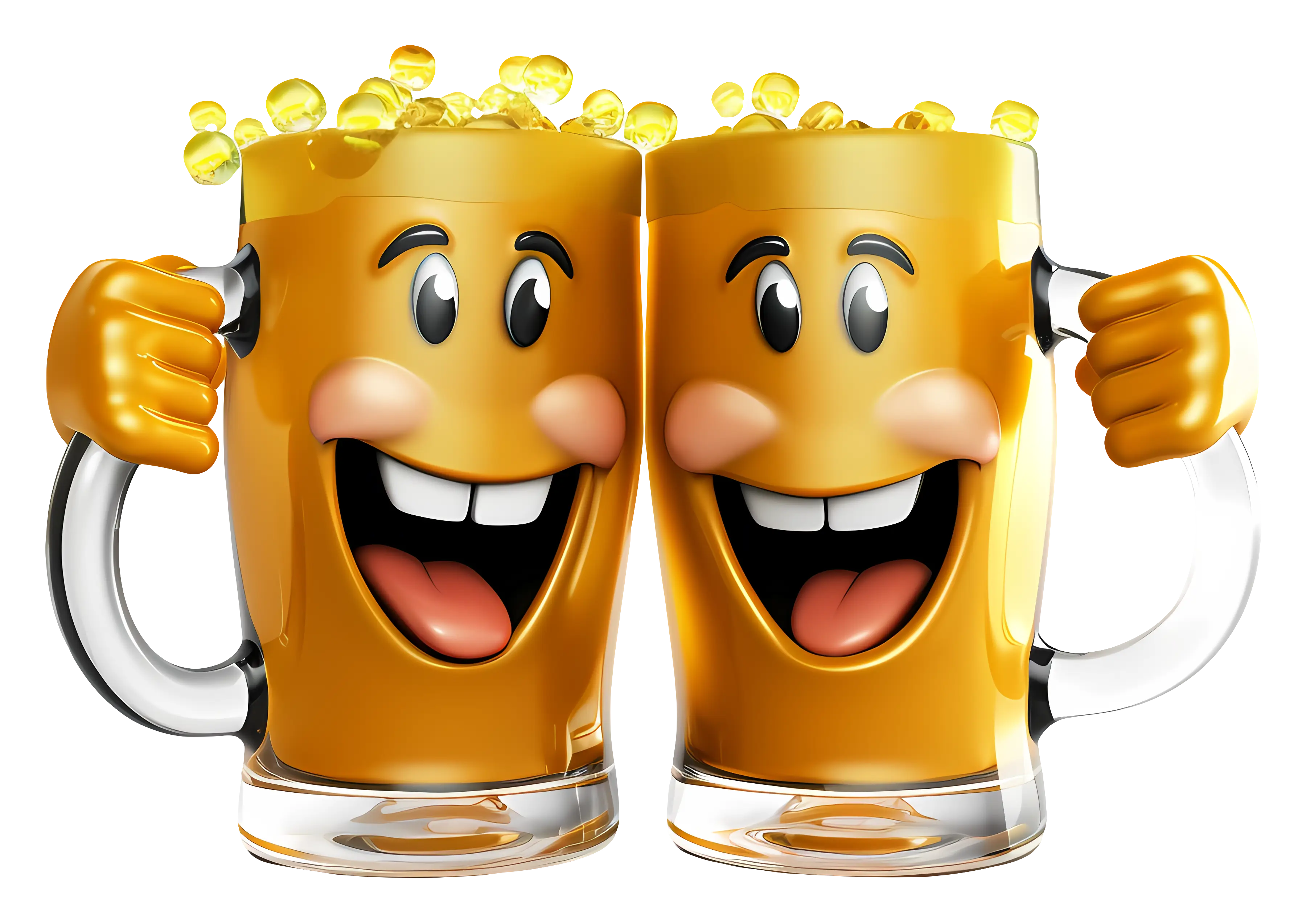 Happy Beer Mugs Clinking