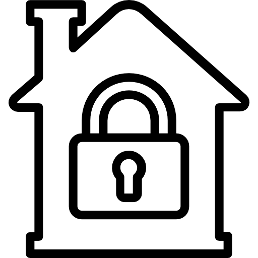 Secure Locked House Symbol