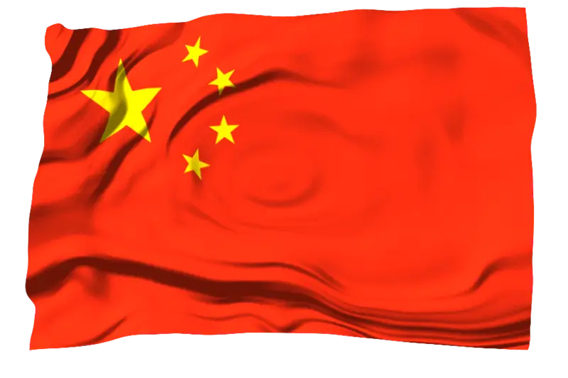 Chinese Flag with Yellow Stars on Red Background