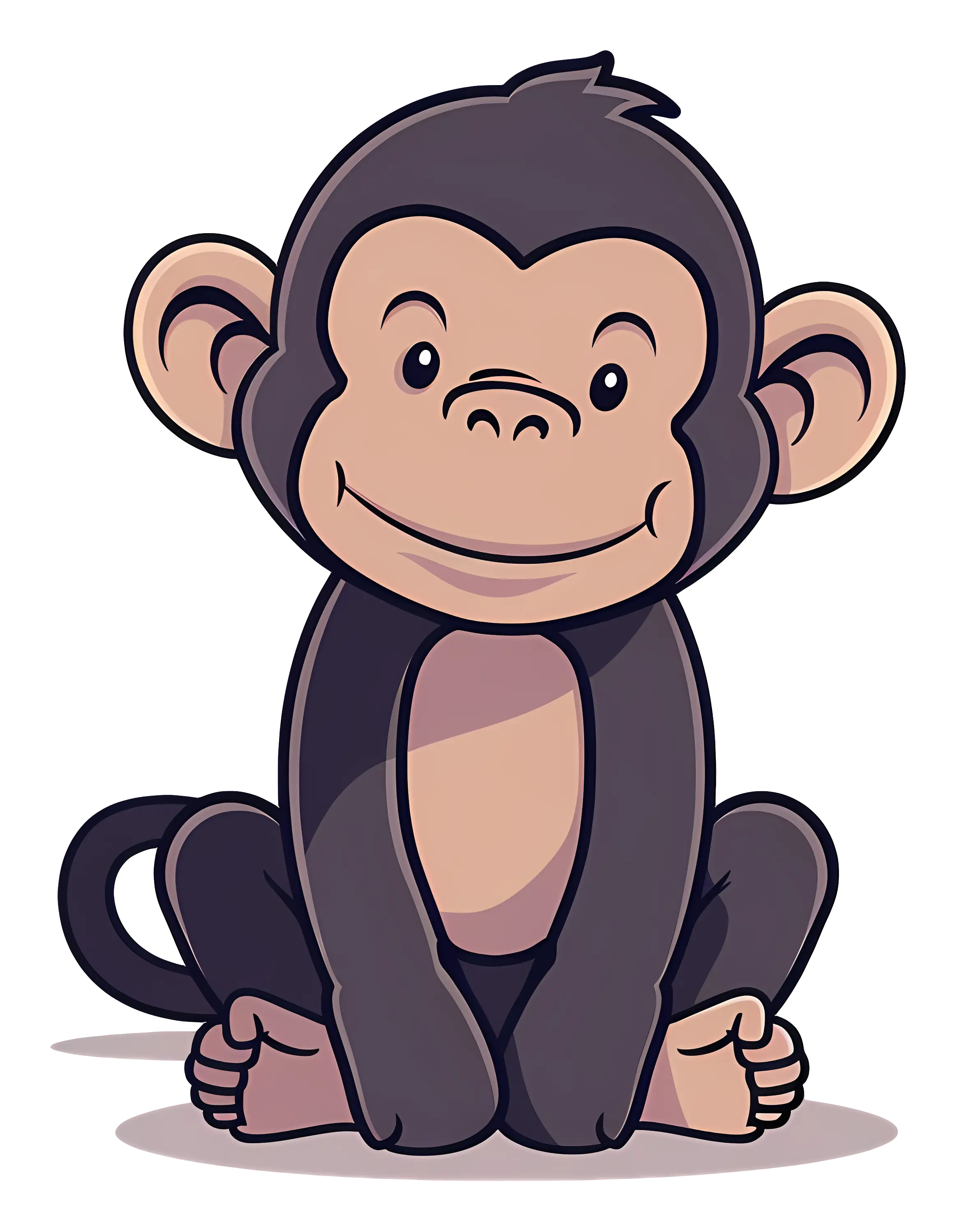 Happy Cartoon Monkey Illustration