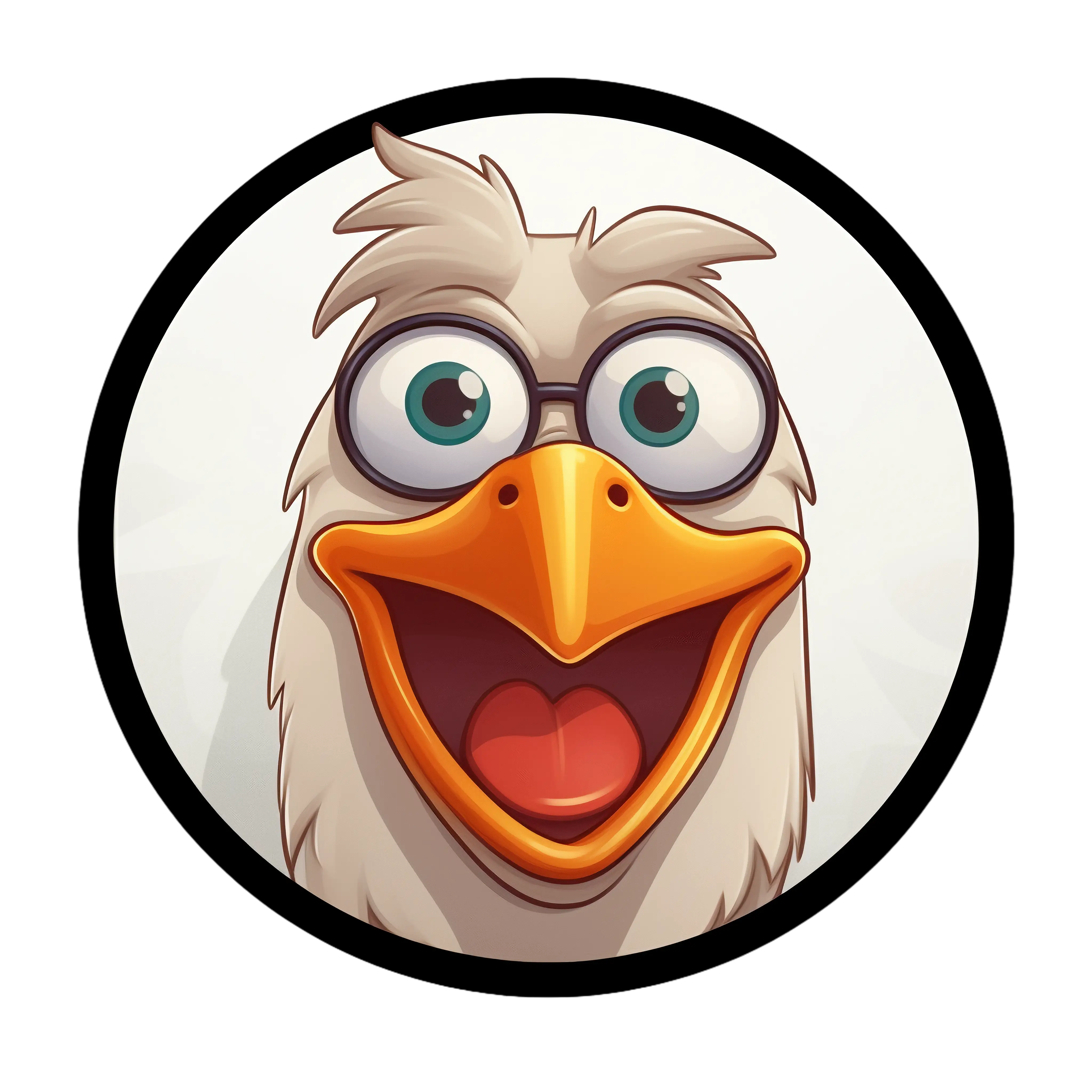 Cartoon Bird with Glasses