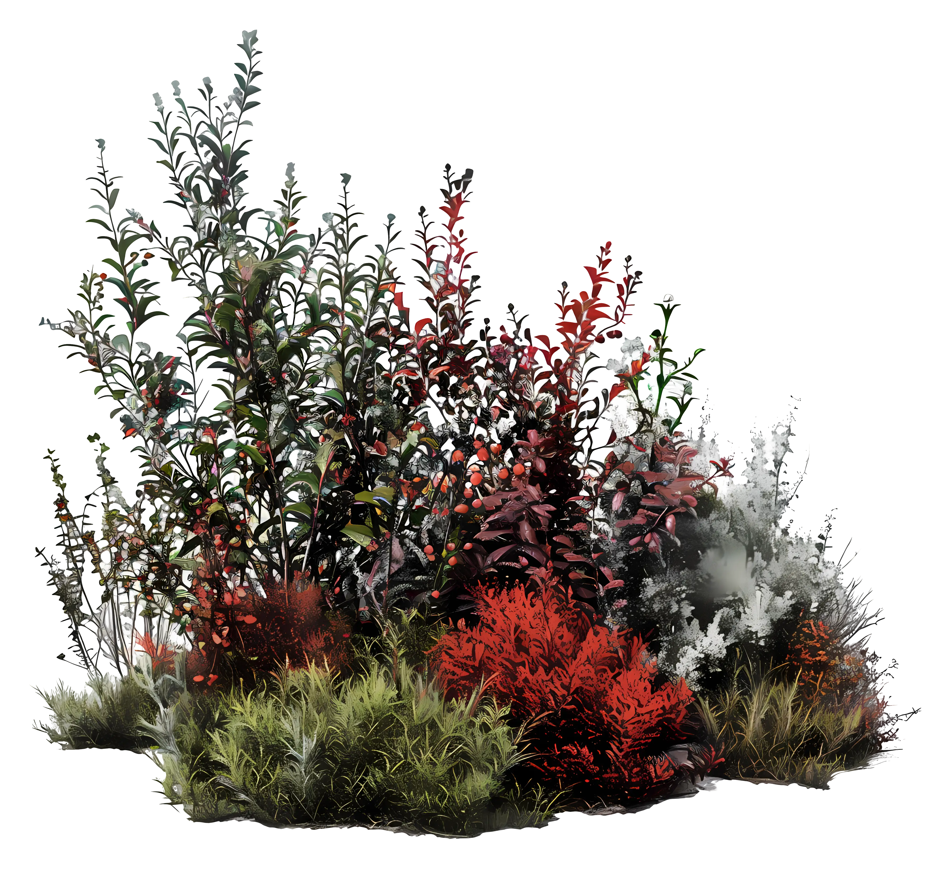 Colorful Bushes and Plants