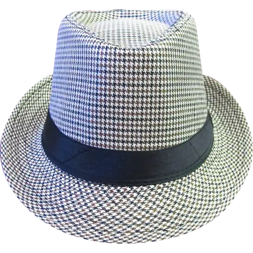 Houndstooth Pattern Fedora Hat