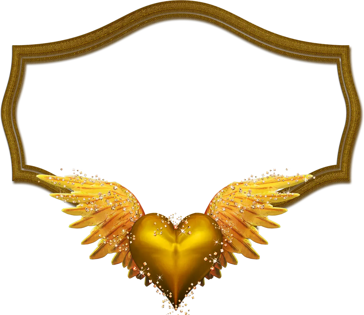 Golden Winged Heart Illustration
