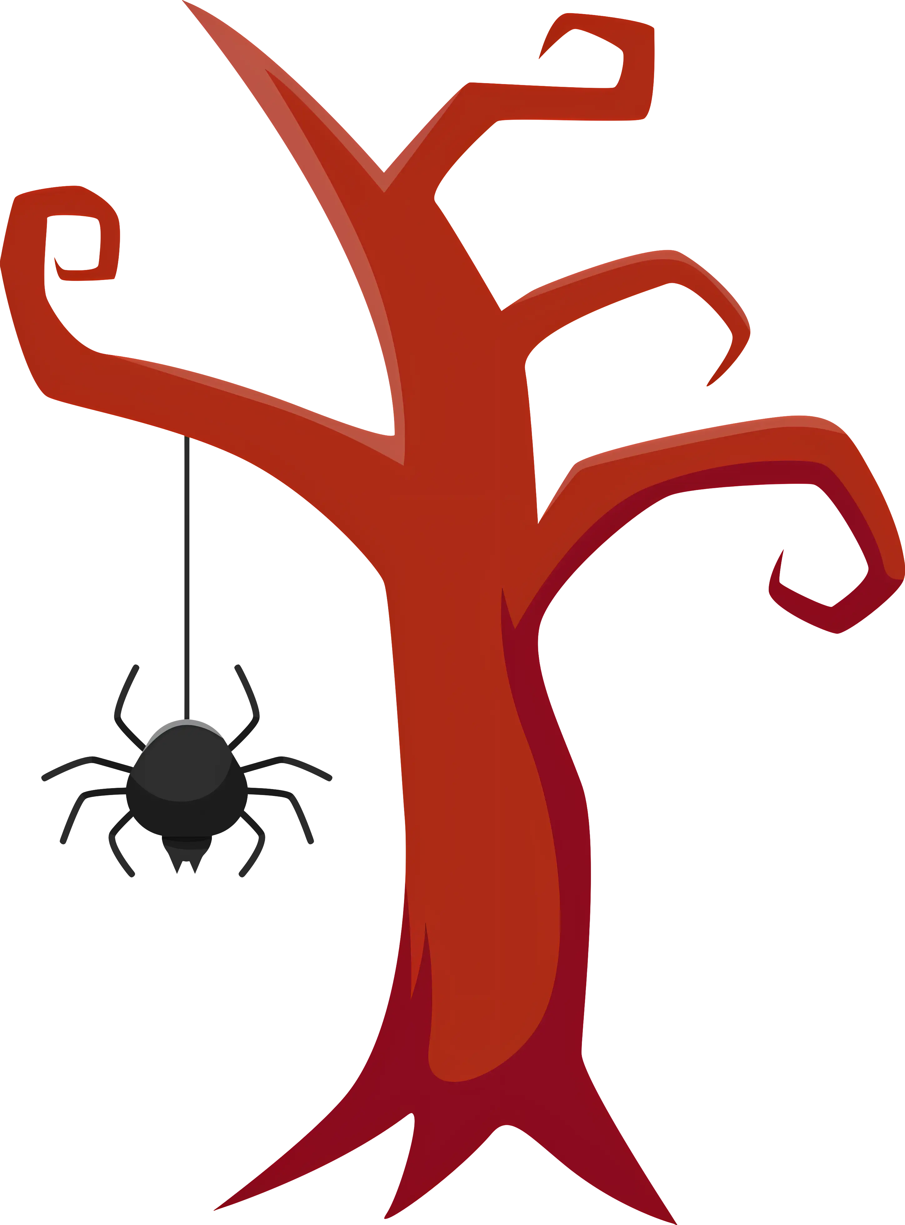 Spooky Tree with Hanging Spider