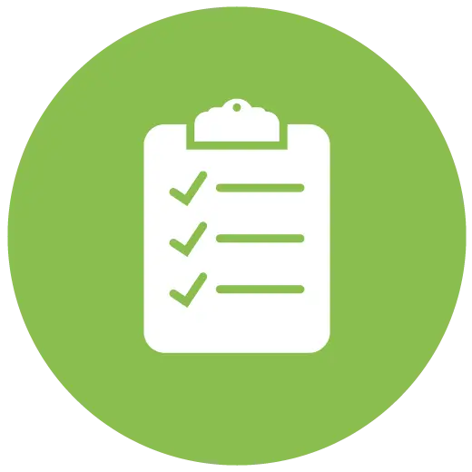 Green Circle with Checklist Icon