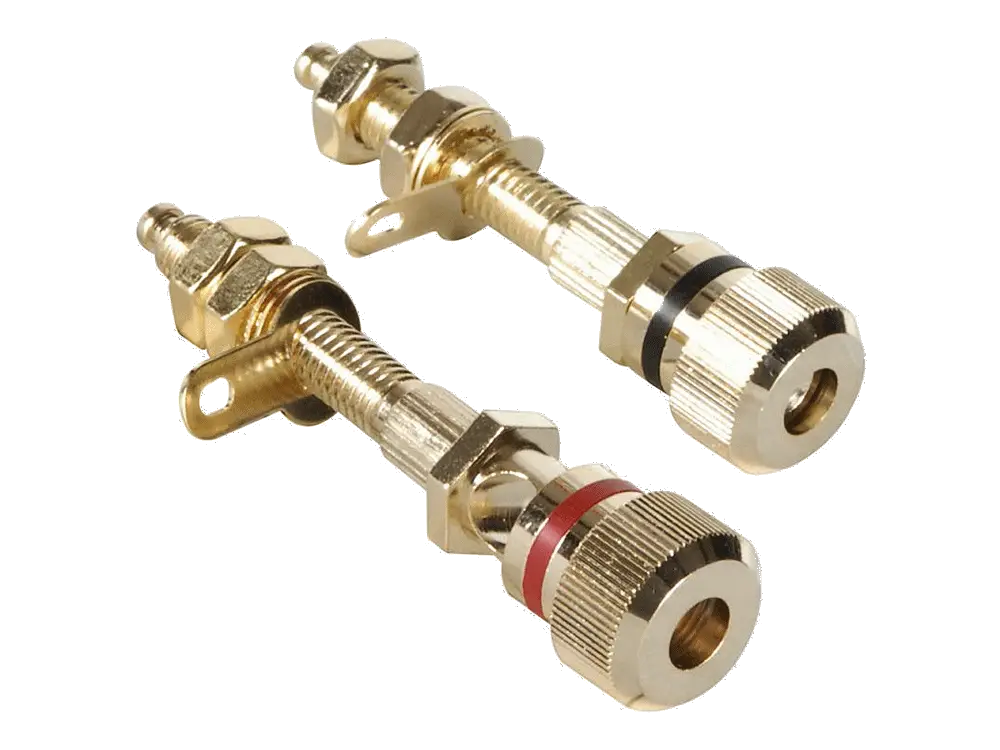 Gold Speaker Connector Terminals for Audio Systems